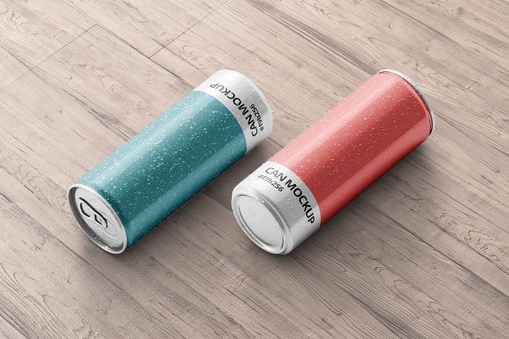 Easily Customizable Energy Drink Can PSD