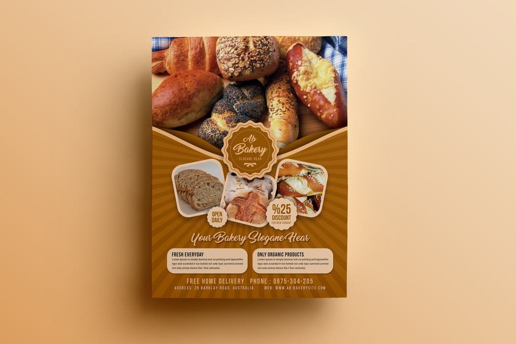 Editable Bakery Flyer PSD