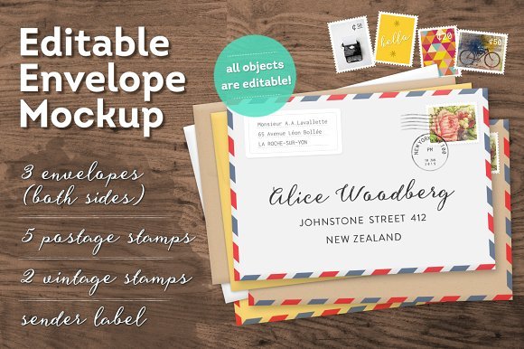 Editable Wedding Free Envelope Mockup PSD Design
