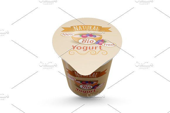 Editable Yogurt Package Design Mockup