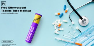 Free Effervescent Tablets Tube Mockup PSD Template