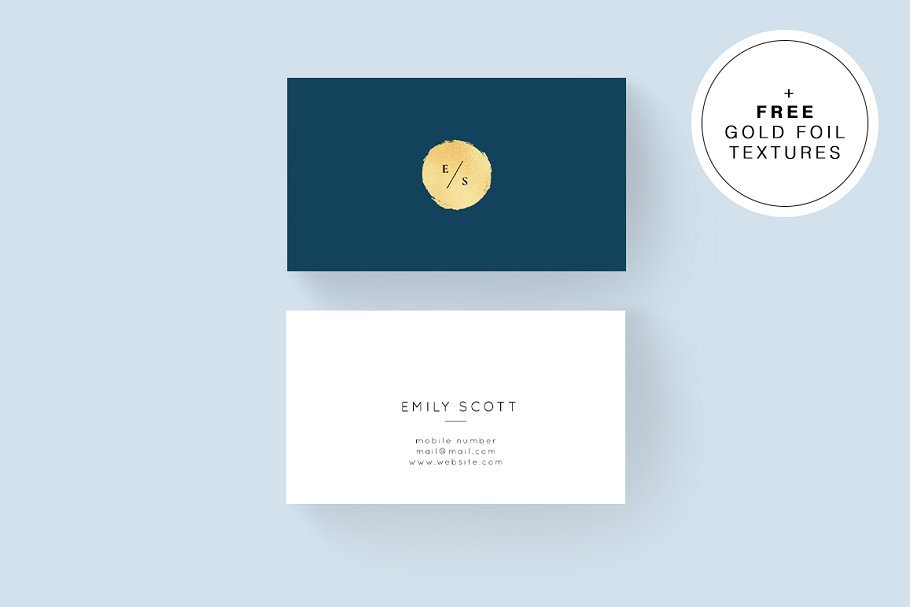 Elegant Design Navy Blue And White Color Business Card Mockup