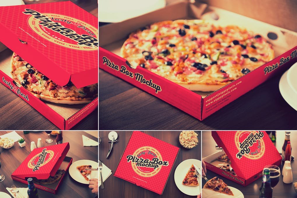 Elegant Design Pizza Packaging Box Mockup