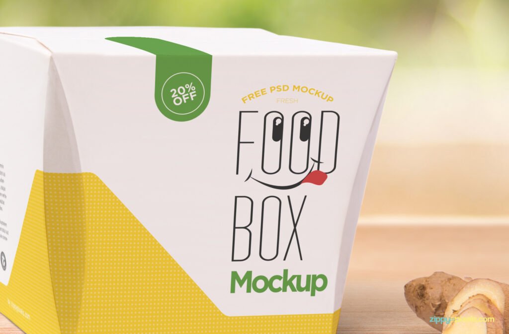 Emoji Printed Food Box Mockup