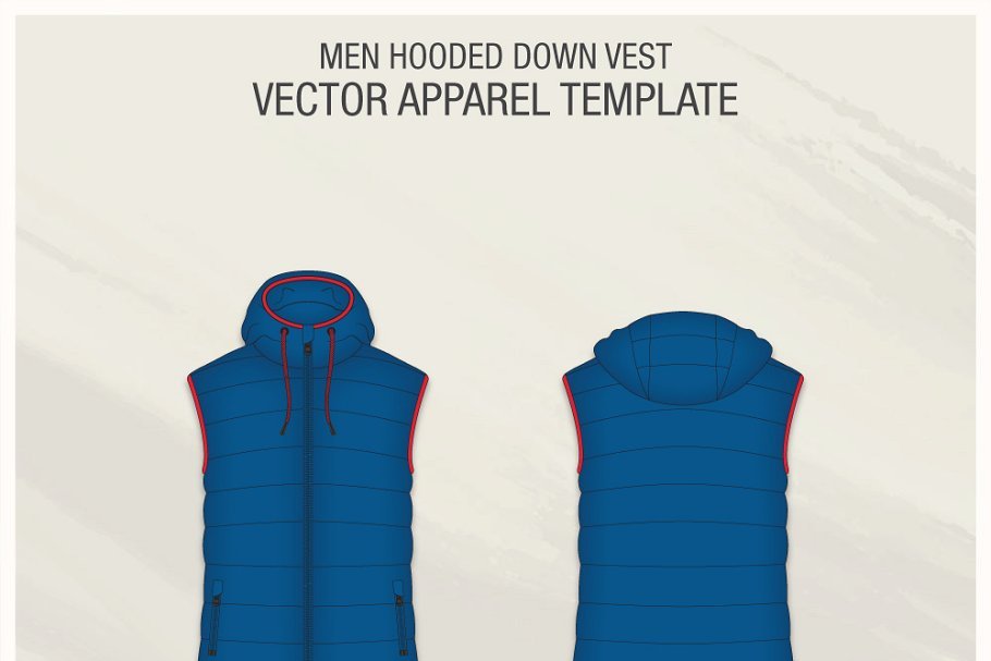 Fashionable Hoodie Vest For Men Template.