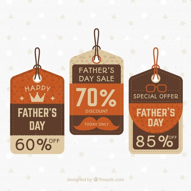 Father's Day Sale Tag Vector File Illustration