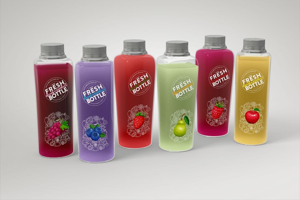Flavored Juice Bottles PSD