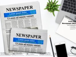 Free Folded Newspaper Mockup PSD Template