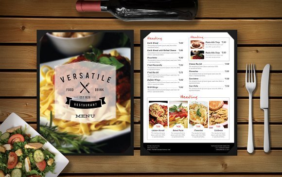 Food and Restaurant Menu Card Mockup