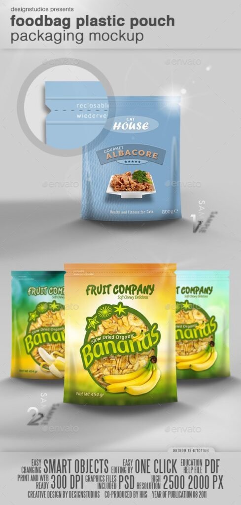 Foodbag Plastic Pouch Packaging Mock-Up