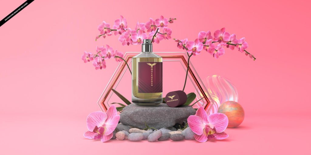 Free Attractive Perfume Bottle Mockup PSD Template