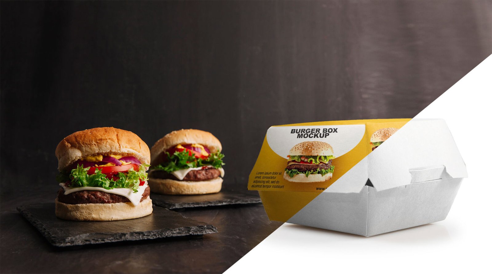 Download Free Burger Box Mockup PSD Template - Mockup Den