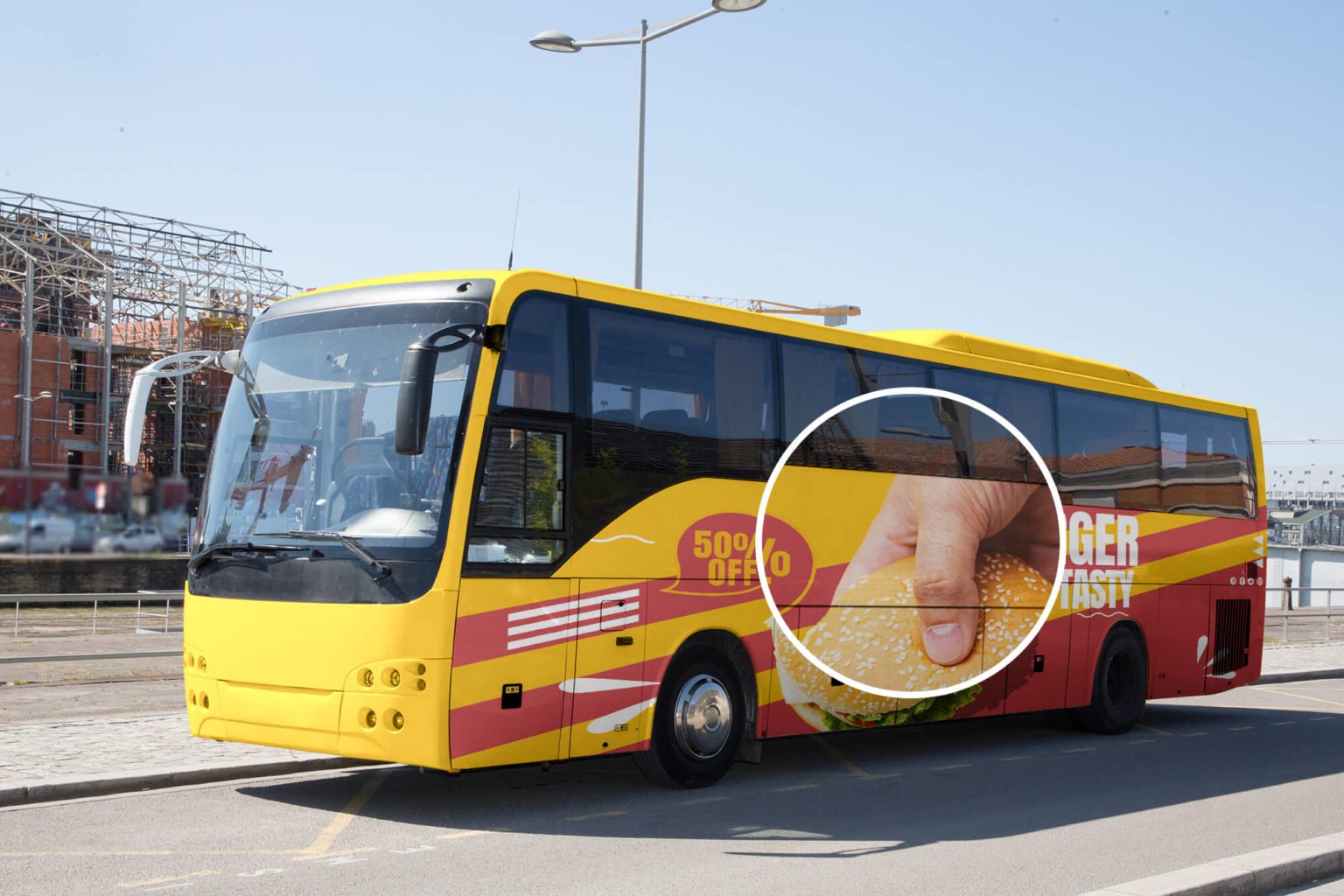 Download Free Bus Advertising Mockup PSD Template - Mockup Den