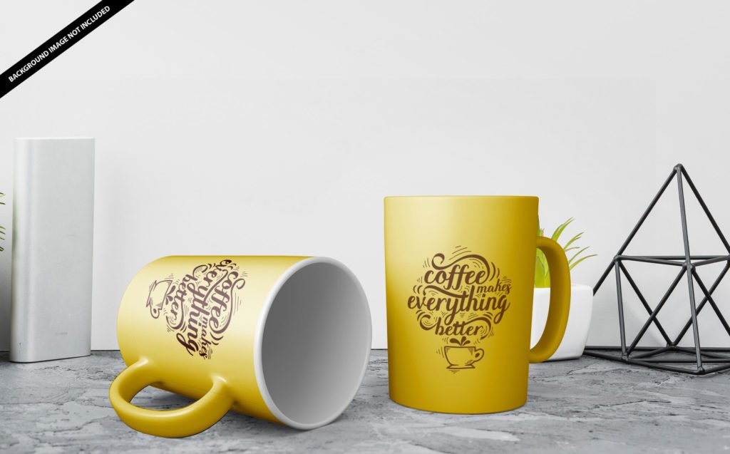 Free Coffee Mug Set Mockup PSD Template