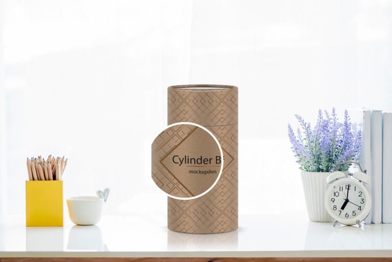 Download Free Cylinder Box Mockup PSD Template | Mockup Den