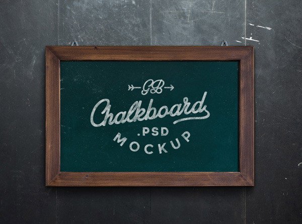 Free PSD Vintage Chalkboard Mockup