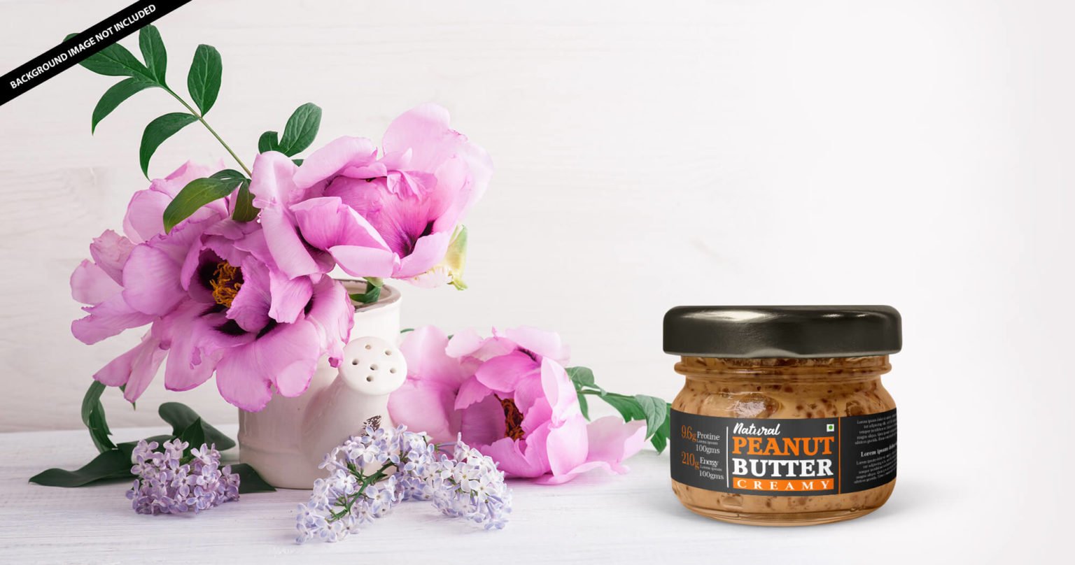Free Peanut Butter Jar Mockup PSD Template| Mockupden Exclusive
