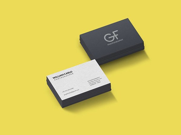 Front and back View Business Card Mockup PSD