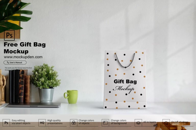 Free Gift Bag Mockup PSD Template