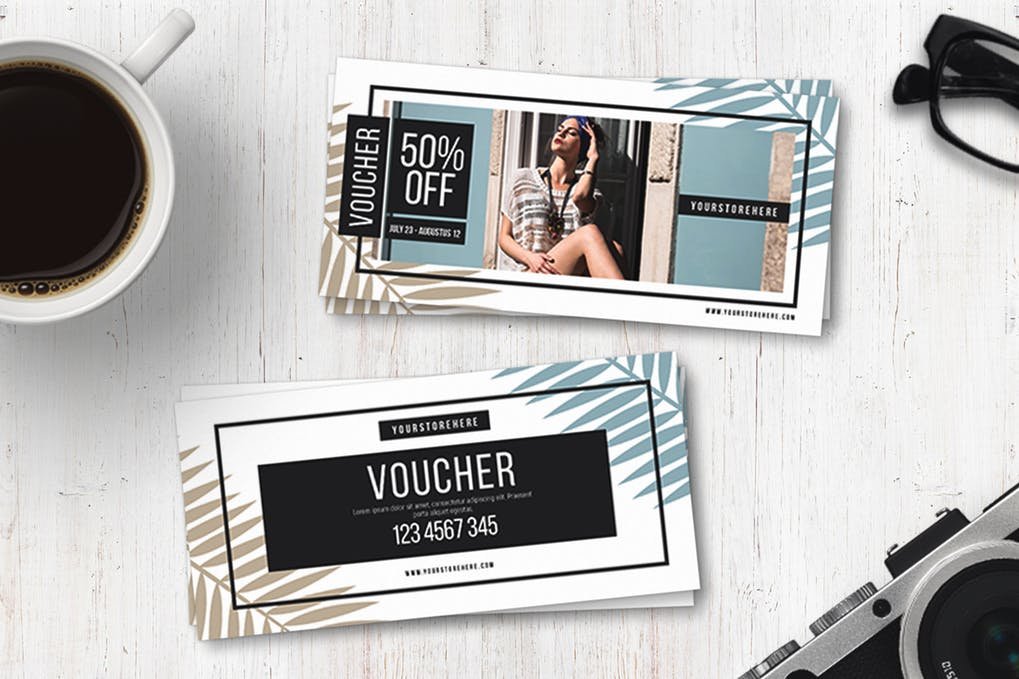 Gift Voucher with Coffee PSD