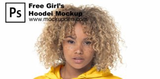 Free Girl's Hoodie Mockup PSD Template