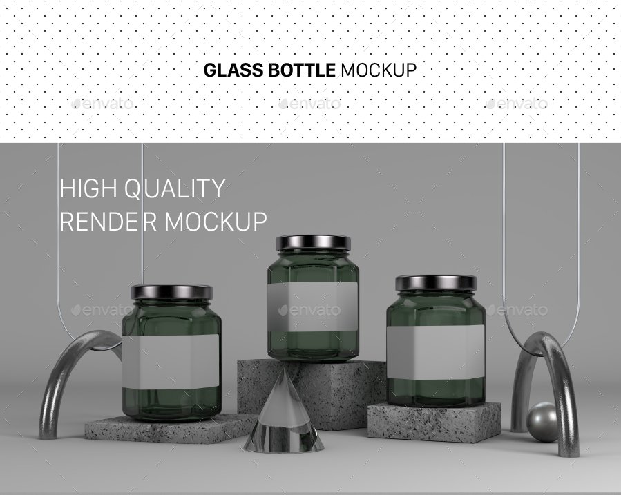 Glass Bottles Mockup
