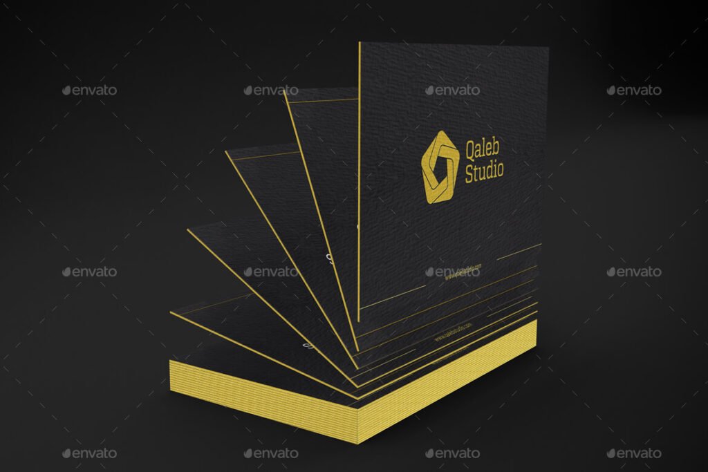 Gold & Dark Business Cards Mockup