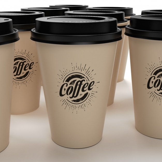 Gold and Black Coffee Cup Design PSD