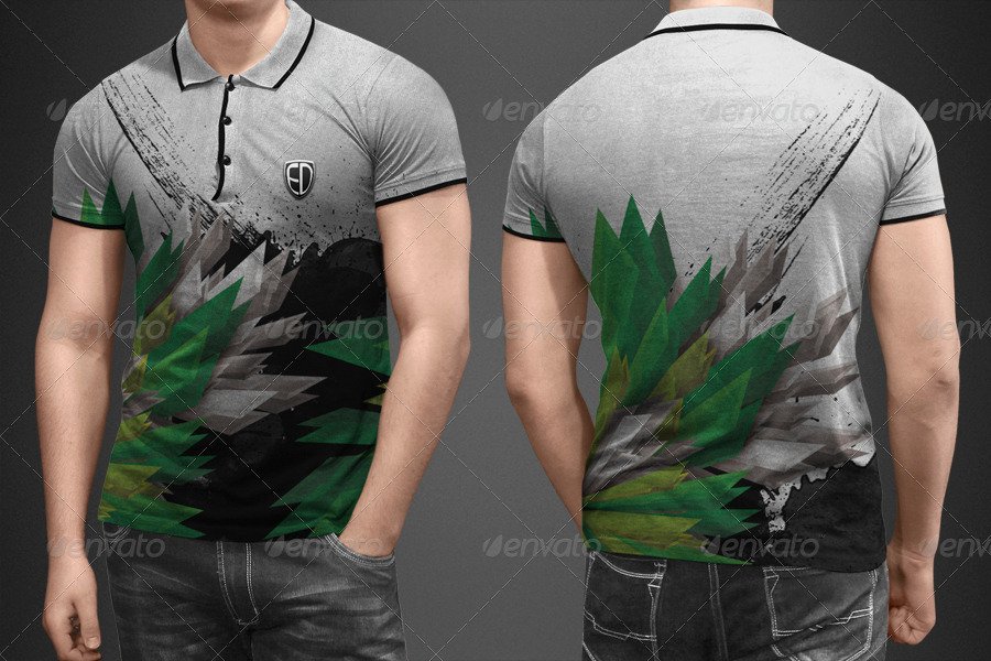 Graphic Designed Polo shirt PSD Template: