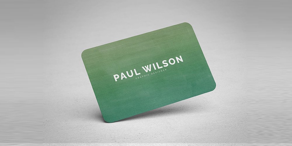Green Color Business Card Mockup PSD
