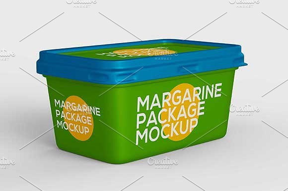 Green Plastic Case of Yogurt Mockup