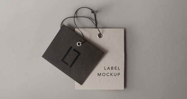 Grey And Black Color Label Mockup
