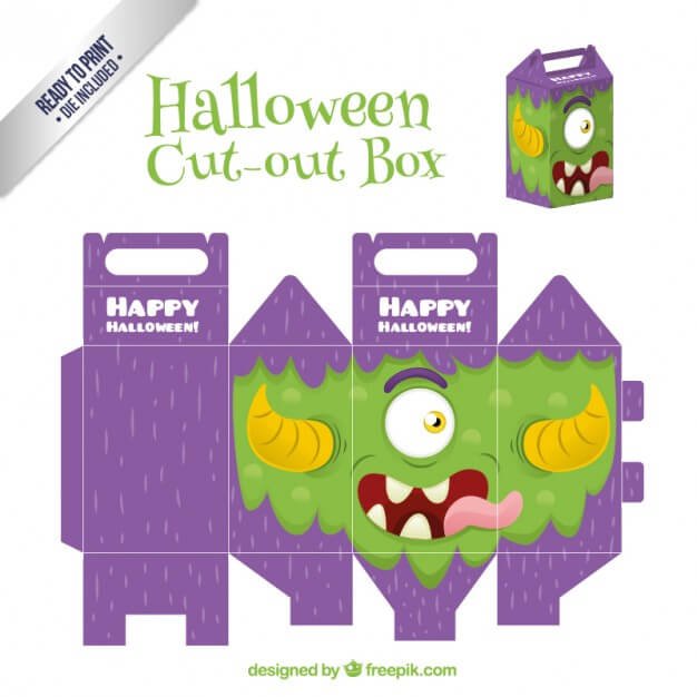 Halloween Cut Out Food Box Mockup PSD: