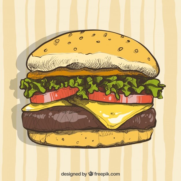 Hand Drawn Picture of a Burger Vector Format