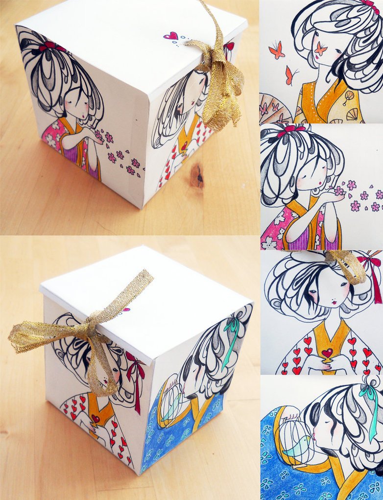 Hand Made Square Gift Box Mockup