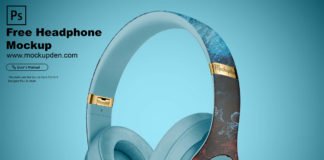 Free Headphone Mockup PSD Template