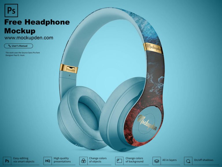 Free Headphone Mockup PSD Template