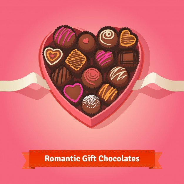 Heart Shape Chocolate Packing Box Vector File Illustration