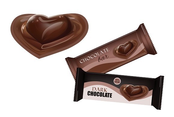 Heart Shaped Chocolate Bar Design and packages Mockup