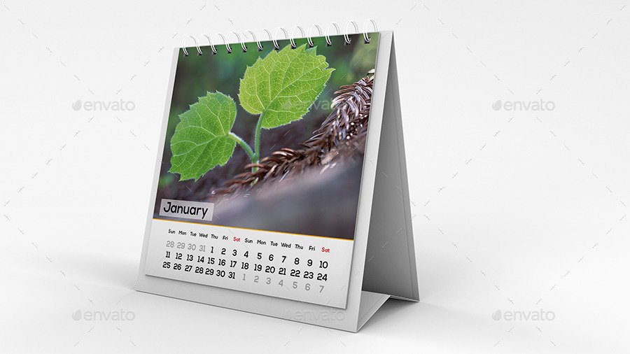 High Quality Images Desk Calendar Mockup