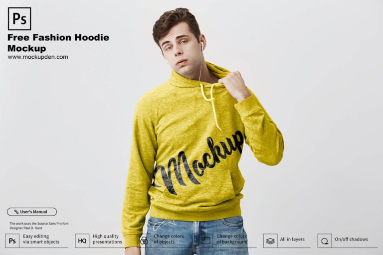 Free Fashion Hoodie Mockup PSD Template