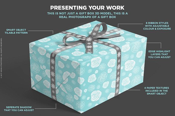 Huge Gift Box with variations PSD