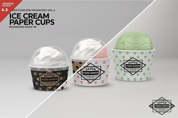 Ice Cream Cups Mockup PSD