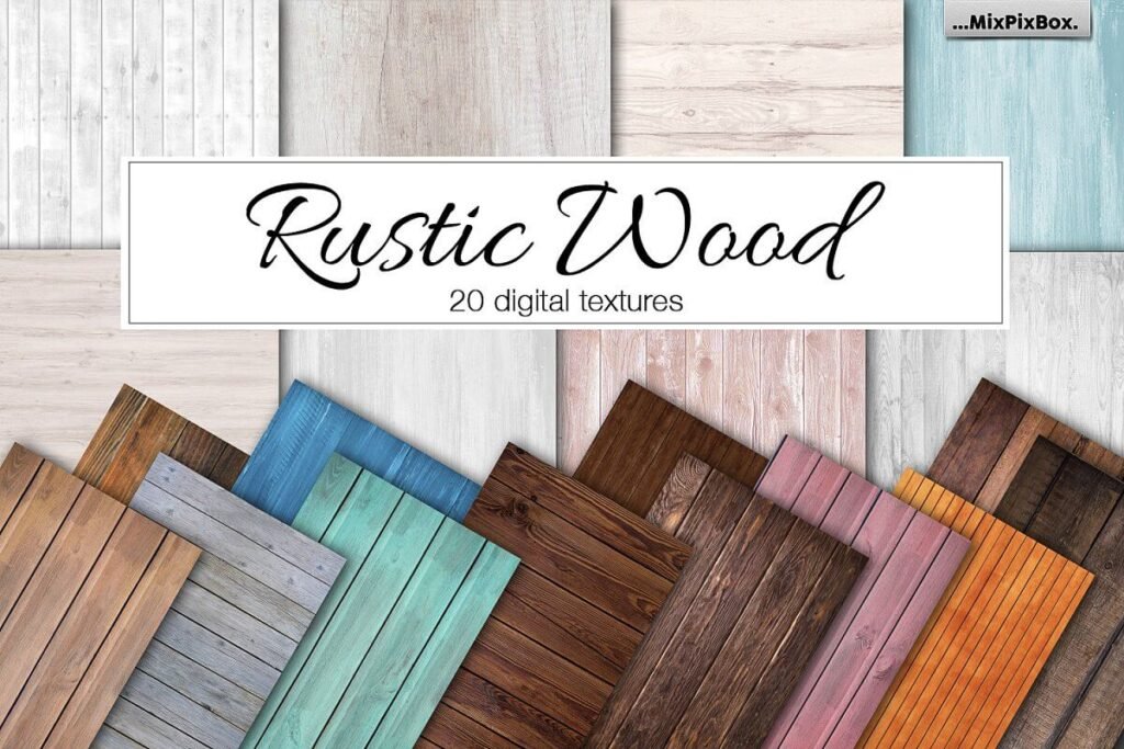 Illustration Of 20 Digital Rustic Wood Texture Design