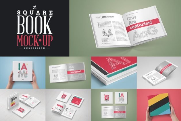 Download 32+ Stunning Free Square Book Mockup PSD Templates for ...