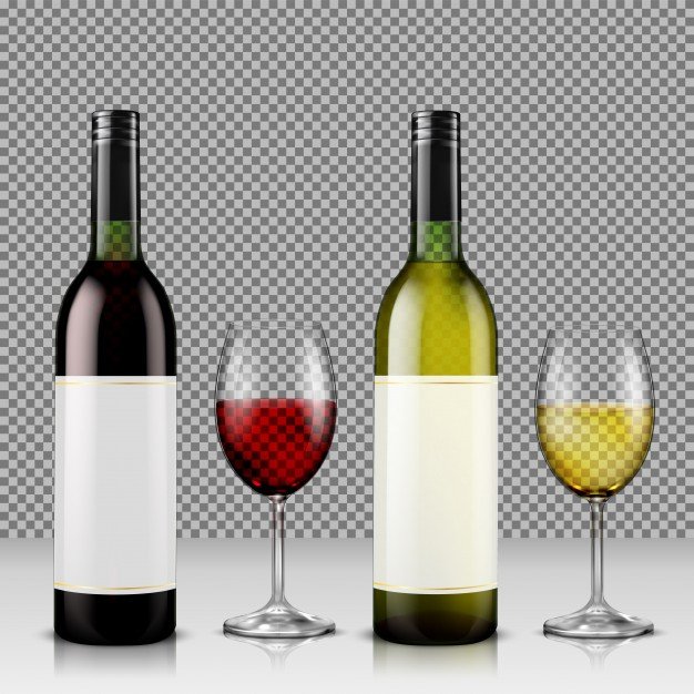 Illustration Of Two Glass And Wine Bottle Vector
