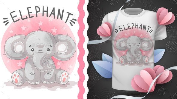 Indian Elephant - Idea for Print T-Shirt