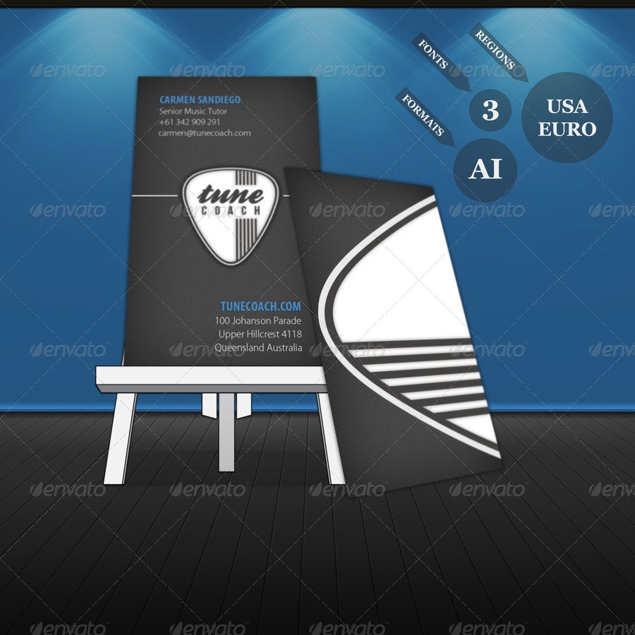 Infographic Easel Business Card Mockup