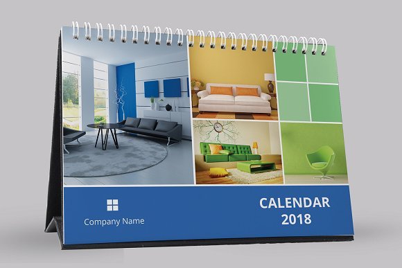 Interior Design Desk Calendar Mockup