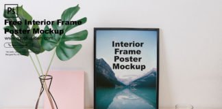 Free Interior Frame Poster Mockup PSD Template